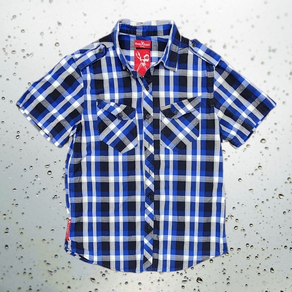 ✂️💀Y2K Marc Ecko Cut & Sew Men’s 💀✂️ Short-Sleeve Button-Up Shirt Size Medium - Picture 1 of 9